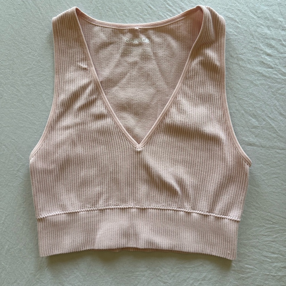 Garage Ribbed V-Neck Crop Top
